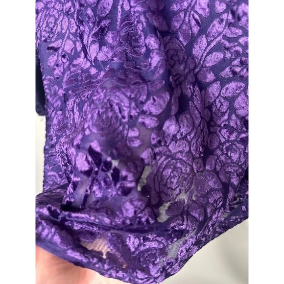 VTG Fashion Bug Womens 26/28 Burnout Velvet Top Purple Fairy Whimsigoth Witchy - Picture 3 of 7